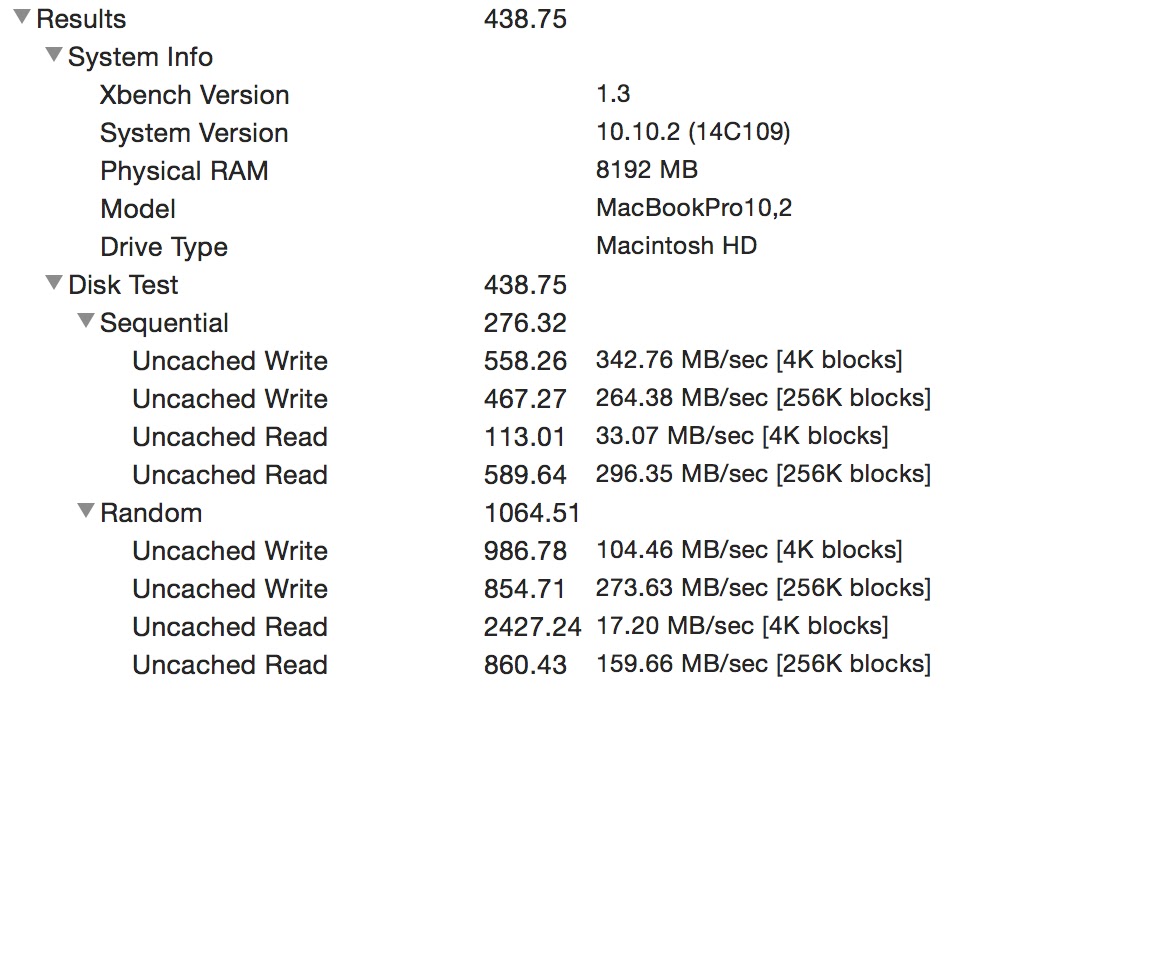 FileVault 2 Disabled Performance Numbers